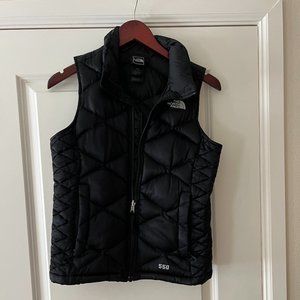 Girls The North Face Black Down Fill 550 Quilted Puffer Vest - Size M 10-12